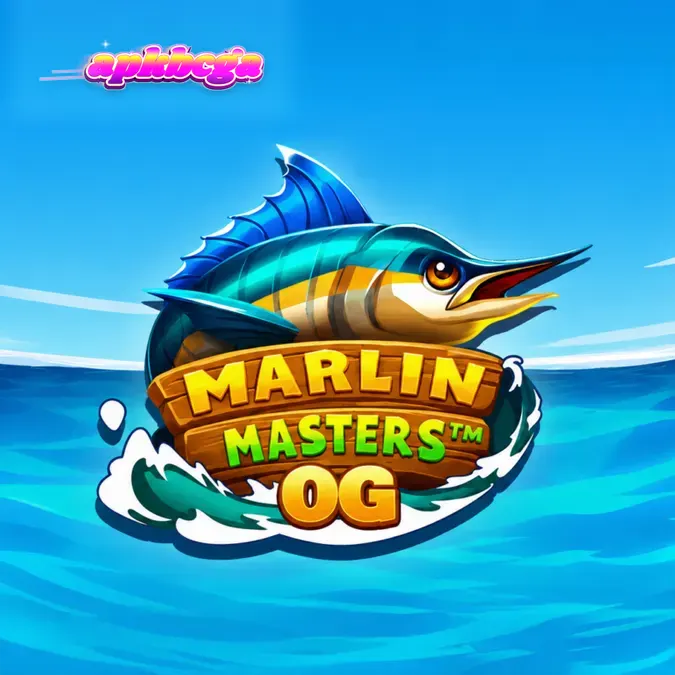 Tampilan layar permainan slot Marlin Masters OG dengan tema memancing yang cerah.
